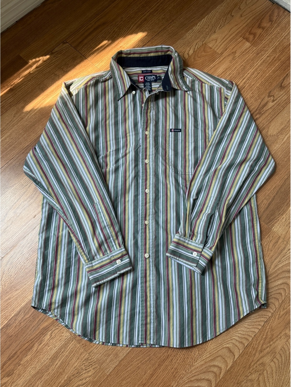 Chaps Men's Large Striped Button-Up Shirt